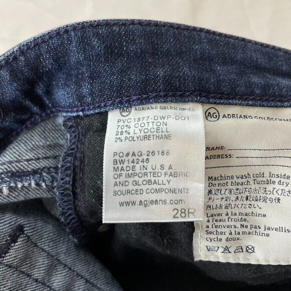 Ag Adriano Goldschmied Blue Denim Polka Dot Skinny Jeans Size 28 Women’s - Picture 7 of 10